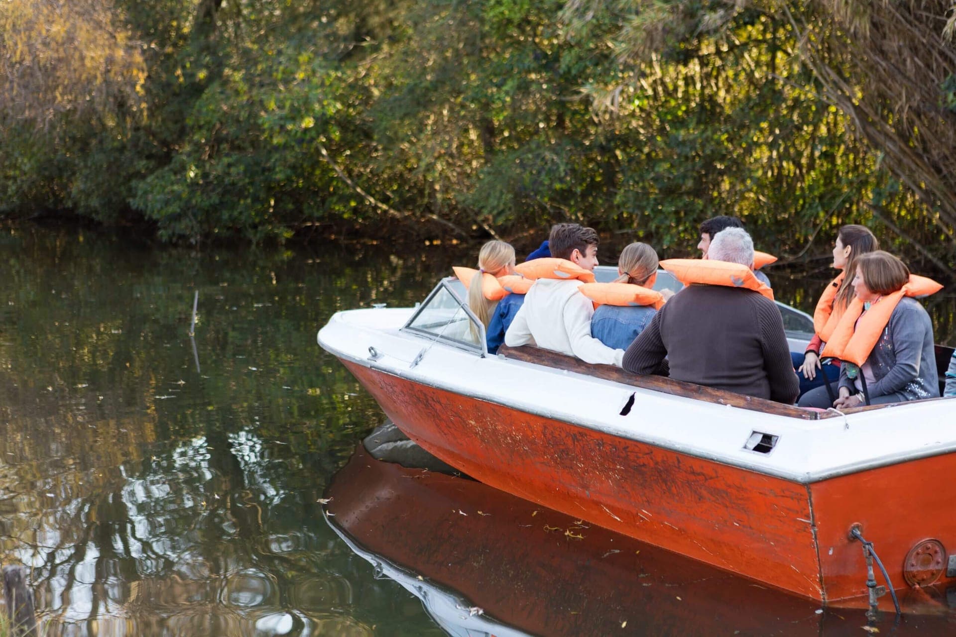 Family on a sailing boat